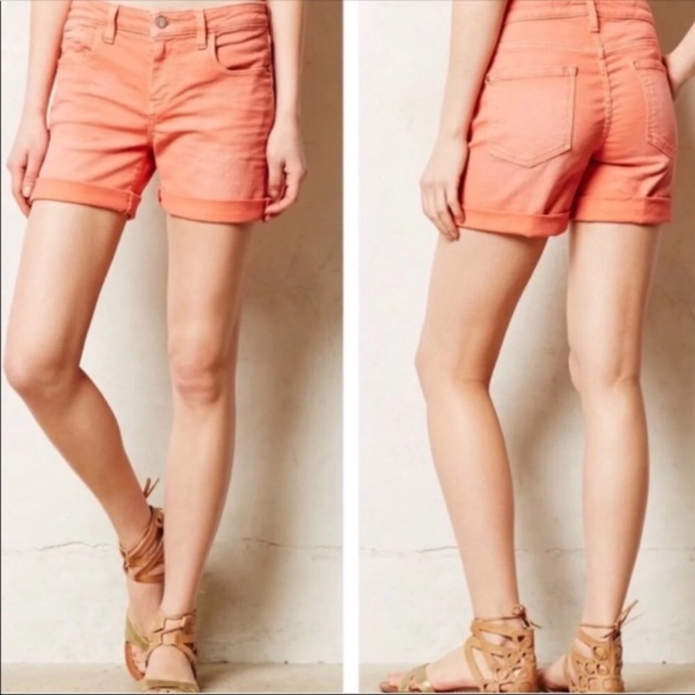Anthropologie | Coral Jean Shorts